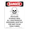 Signmission OSHA Danger Sign, 10" Height, Aluminum, Pesticide Storage Area, Portrait, V-1523 OS-DS-A-710-V-1523 - alternate 1